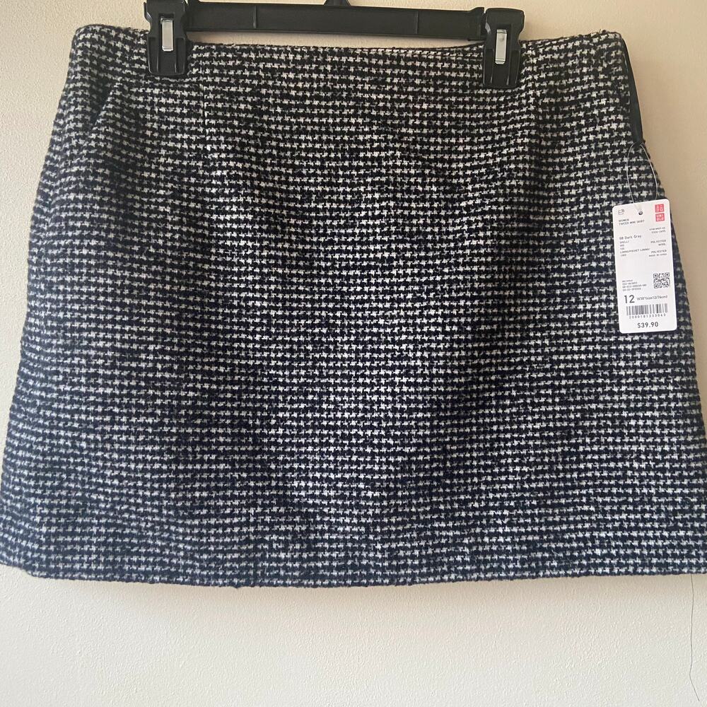 Uniqlo Houndstooth Mini Skirt  Size 12 New with Tags